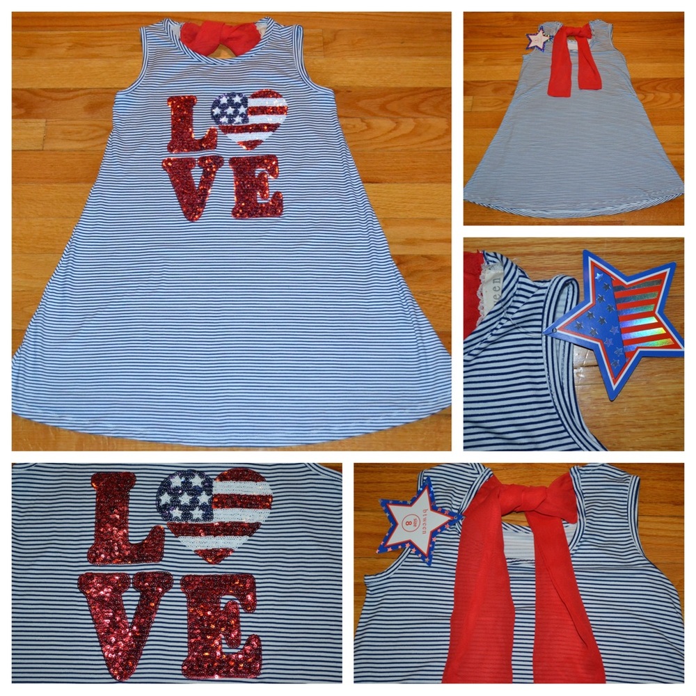 Youth girls btween patriotic dress, size 8 - NWT